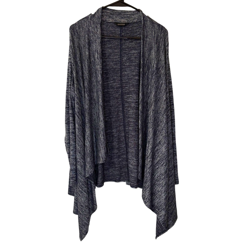 Banana Republic Cardigan Women M Blue Waterfall Open Front Space Dye Heathered